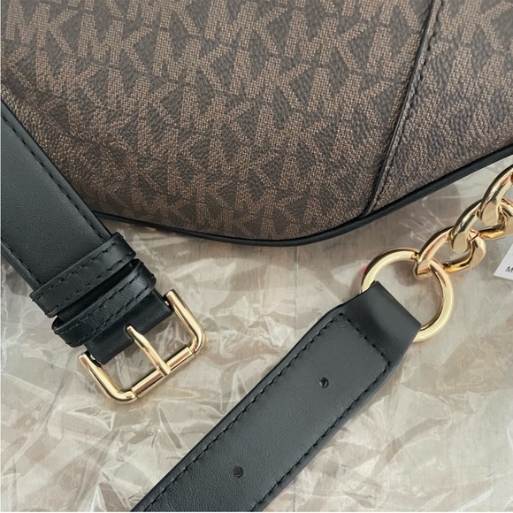 MICHAEL KORS MOTT FUR MD WAIST PACK BELT BAG BROWN MULTI WITH GOLD HARDWARE - Picture 9 of 12